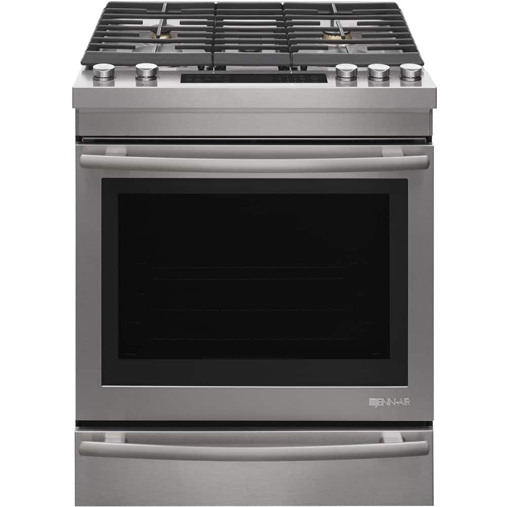 Jenn-Air - 5.1 Cu. Ft. Self-Cleaning Slide-In Gas Convection Range - Stainless steel - Front_Zoom