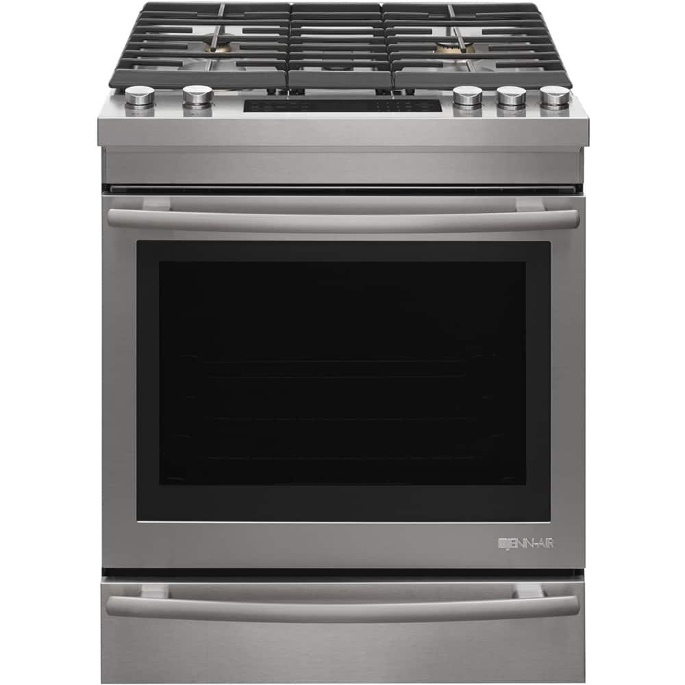 Jenn-Air - 7.1 Cu. Ft. Self-Cleaning Slide-In Dual Fuel Convection Range - Stainless steel - Front_Zoom