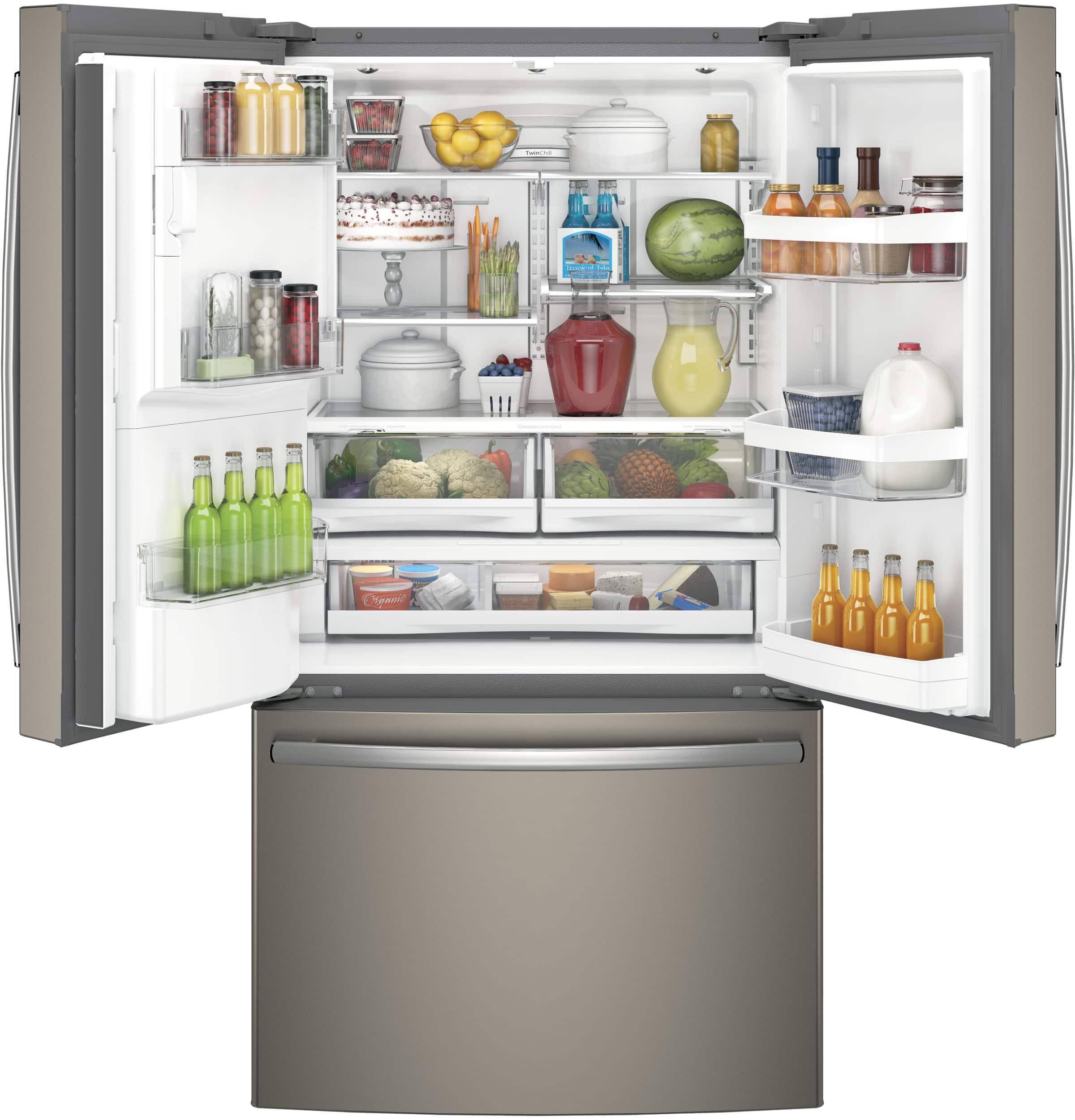GE - 27.8 Cu. Ft. French Door Refrigerator - Slate - Alt_View_Standard_11