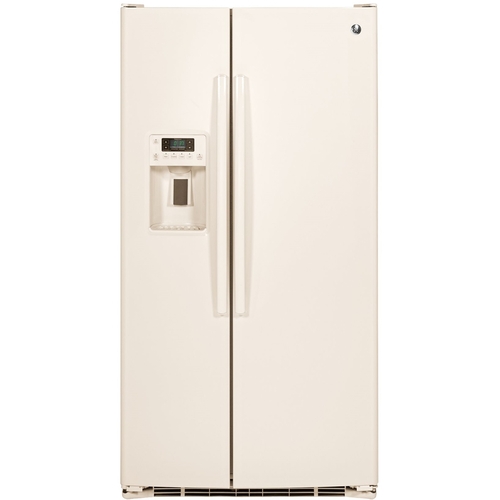 GE - 25.4 Cu. Ft. Side-by-Side Refrigerator - High gloss bisque at ...