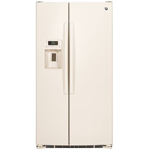 GE 25.4 Cu. Ft. SidebySide Refrigerator High gloss bisque at