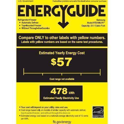 Samsung - 21.1 Cu. Ft. Top-Freezer Refrigerator - Fingerprint Resistant Black Stainless Steel - Energy_Guide