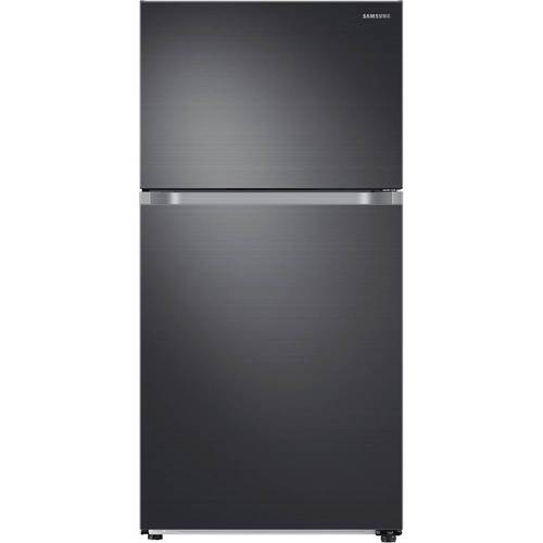 Samsung - 21.1 Cu. Ft. Top-Freezer Refrigerator - Fingerprint Resistant Black Stainless Steel - Front_Standard