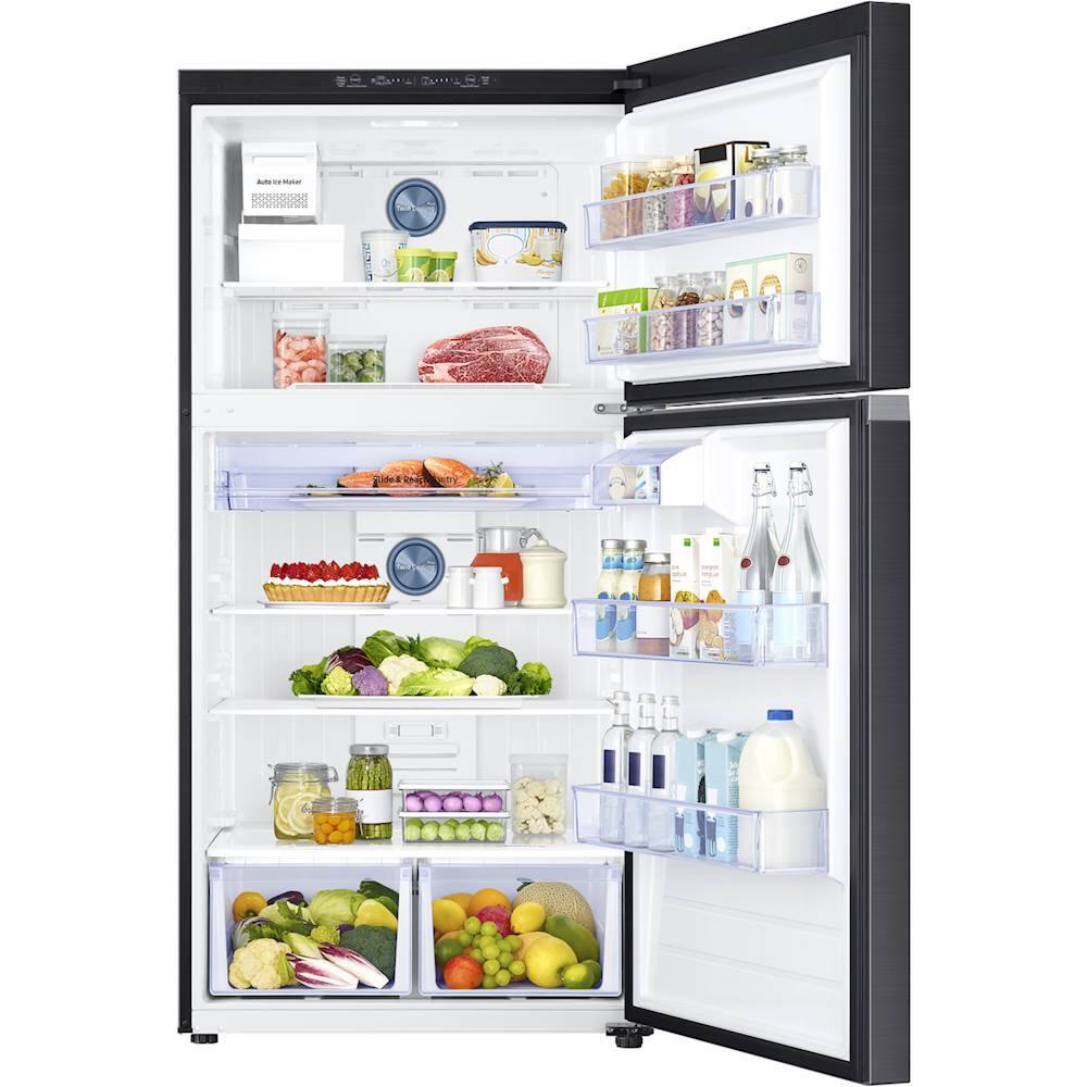 Samsung - 21.1 Cu. Ft. Top-Freezer Refrigerator - Fingerprint Resistant Black Stainless Steel - Alt_View_Standard_12