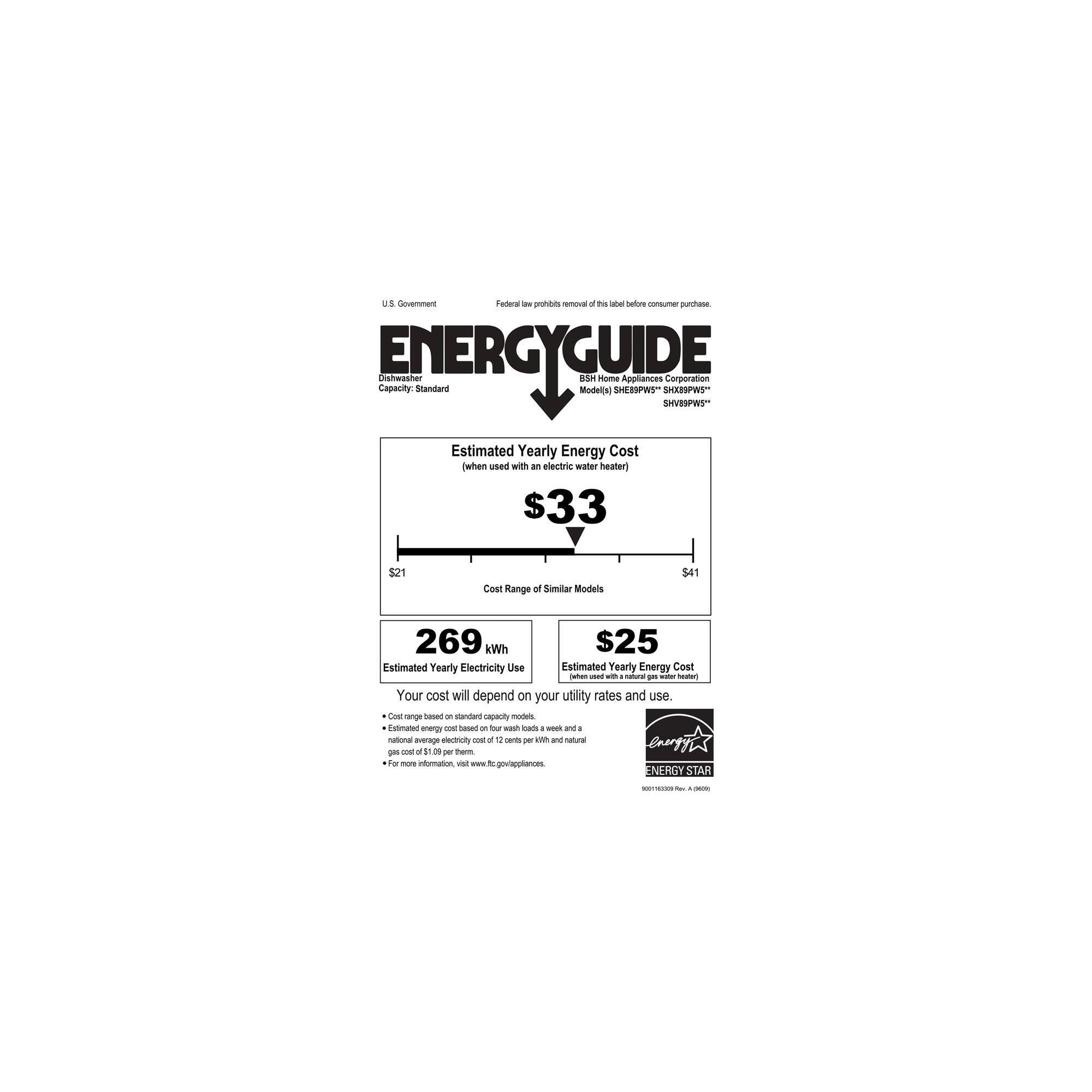 Bosch - 24" Top Control Built-In Dishwasher with Stainless Steel Tub - Energy_Guide