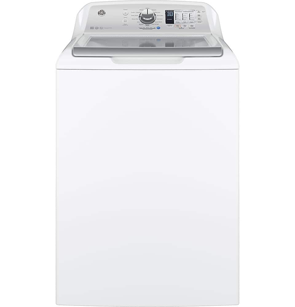 GE 4.5 Cu. Ft. 14Cycle TopLoading Washer White on white/silver at