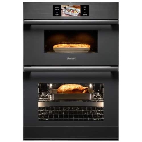 Dacor - Modernist 28.7" Double Electric Convection Wall Oven with Built-In Microwave - Graphite stainless steel - Front_Standard