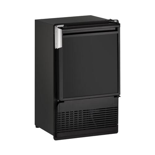 U-Line - Marine Series 14" 22.9-Lb. Built-In Icemaker - Black - Front_Standard