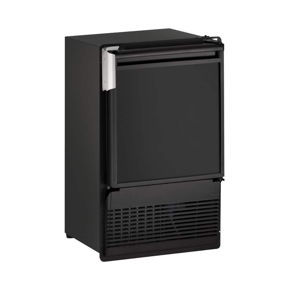 U-Line - Marine Series 14" 22.9-Lb. Built-In Icemaker - Black - Front_Zoom