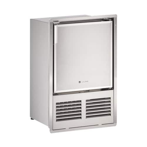 U-Line - Marine Series 15.9" 22.9-Lb. Freestanding Icemaker - Stainless solid - Front_Standard