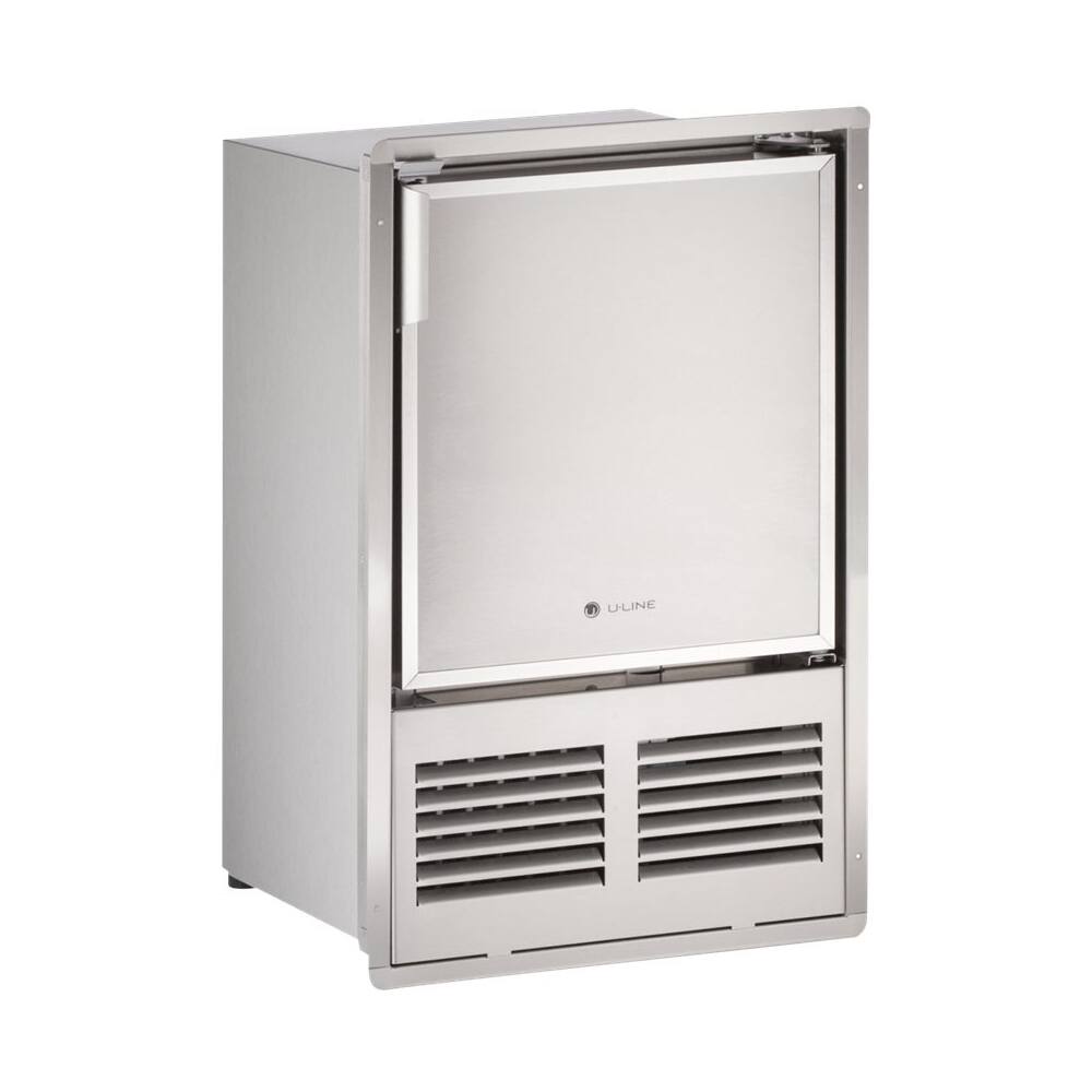 U-Line - Marine Series 15.9" 22.9-Lb. Freestanding Icemaker - Stainless solid - Front_Zoom