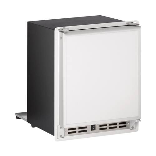 U-Line - Marine Series 15.1" 22.9-Lb. Freestanding Icemaker - White solid - Front_Standard