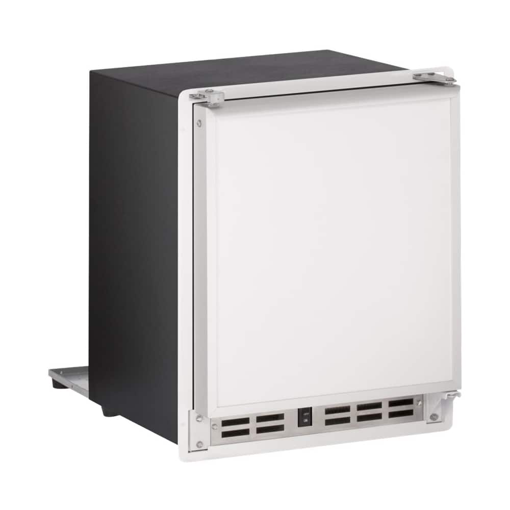 U-Line - Marine Series 15.1" 22.9-Lb. Freestanding Icemaker - White solid - Front_Zoom