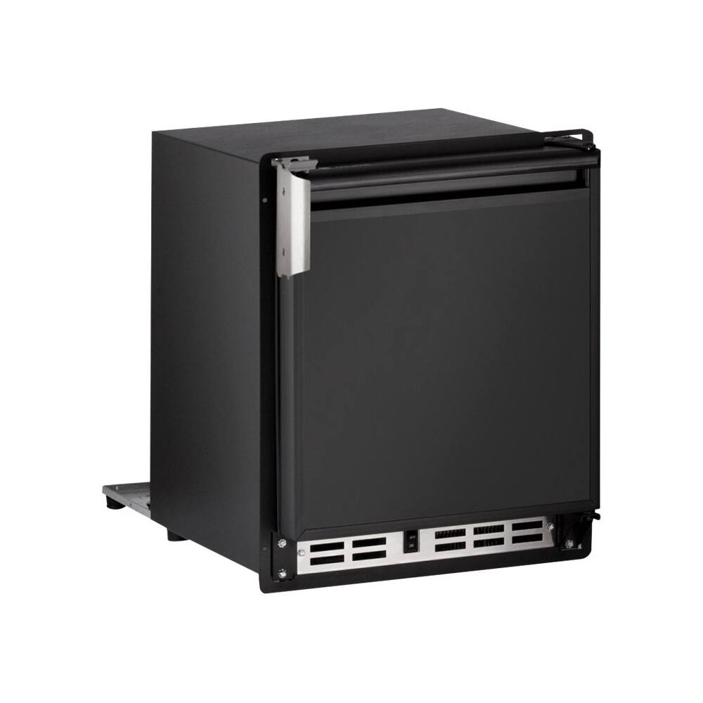 U-Line - Marine Series 15.1" 22.9-Lb. Freestanding Icemaker - Solid black - Front_Zoom