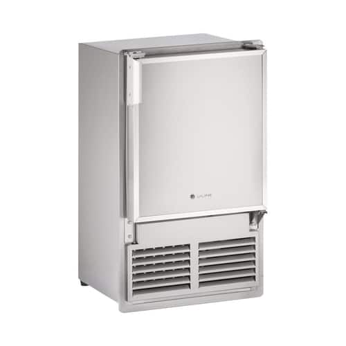 U-Line - Marine Series 15.1" 22.9-Lb. Freestanding Icemaker - Stainless solid - Front_Standard