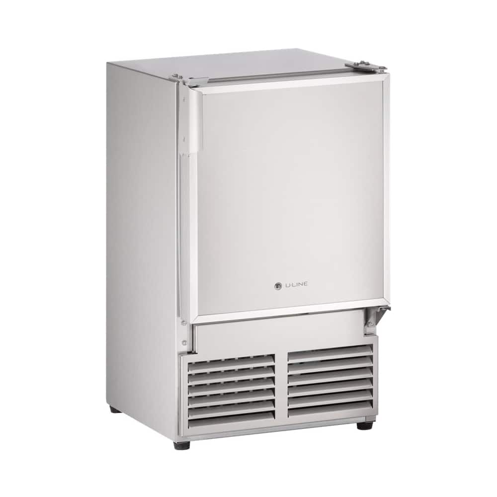 U-Line - Marine Series 14" 22.9-Lb. Freestanding Icemaker - Stainless solid - Front_Zoom