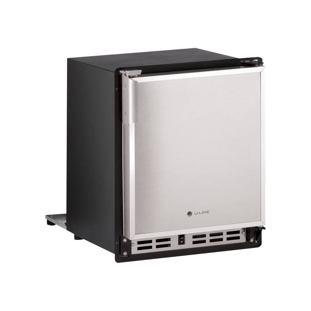 U-Line - Marine Series 15.1" 22.9-Lb. Freestanding Icemaker - Stainless solid - Front_Zoom