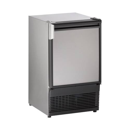 U-Line - Marine Series 14.9" 24.9-Lb. Freestanding Icemaker - Stainless solid - Front_Standard