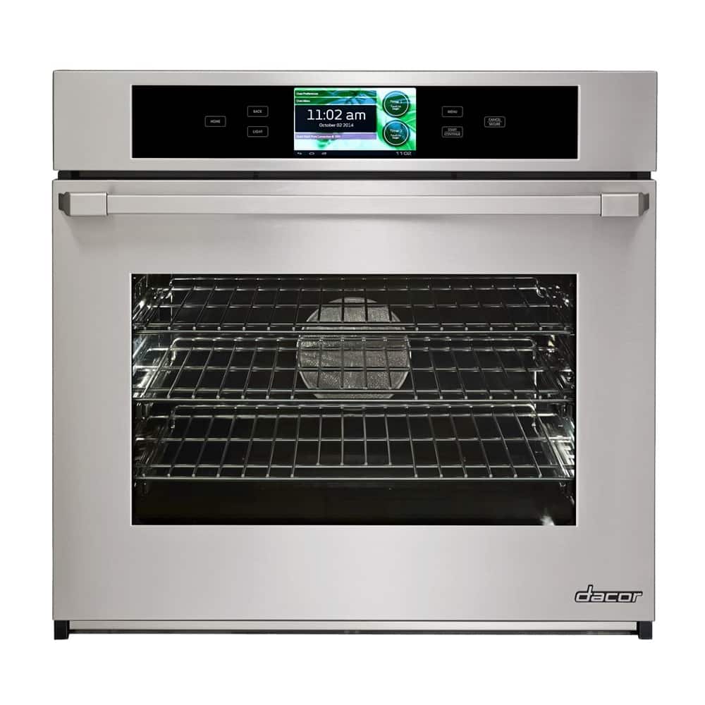 Dacor - Discovery IQ 29.9" Built-In Single Electric Convection Wall Oven - Black glass - Front_Zoom