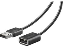 Insignia - 12' USB 2.0 A-Male-to-A-Female Extension Cable - Black