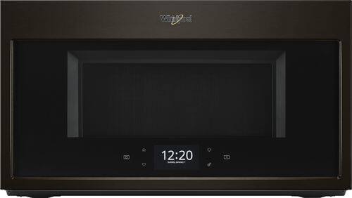 Whirlpool - 1.9 Cu. Ft. Convection Over-the-Range Microwave - Black stainless steel - Front_Standard