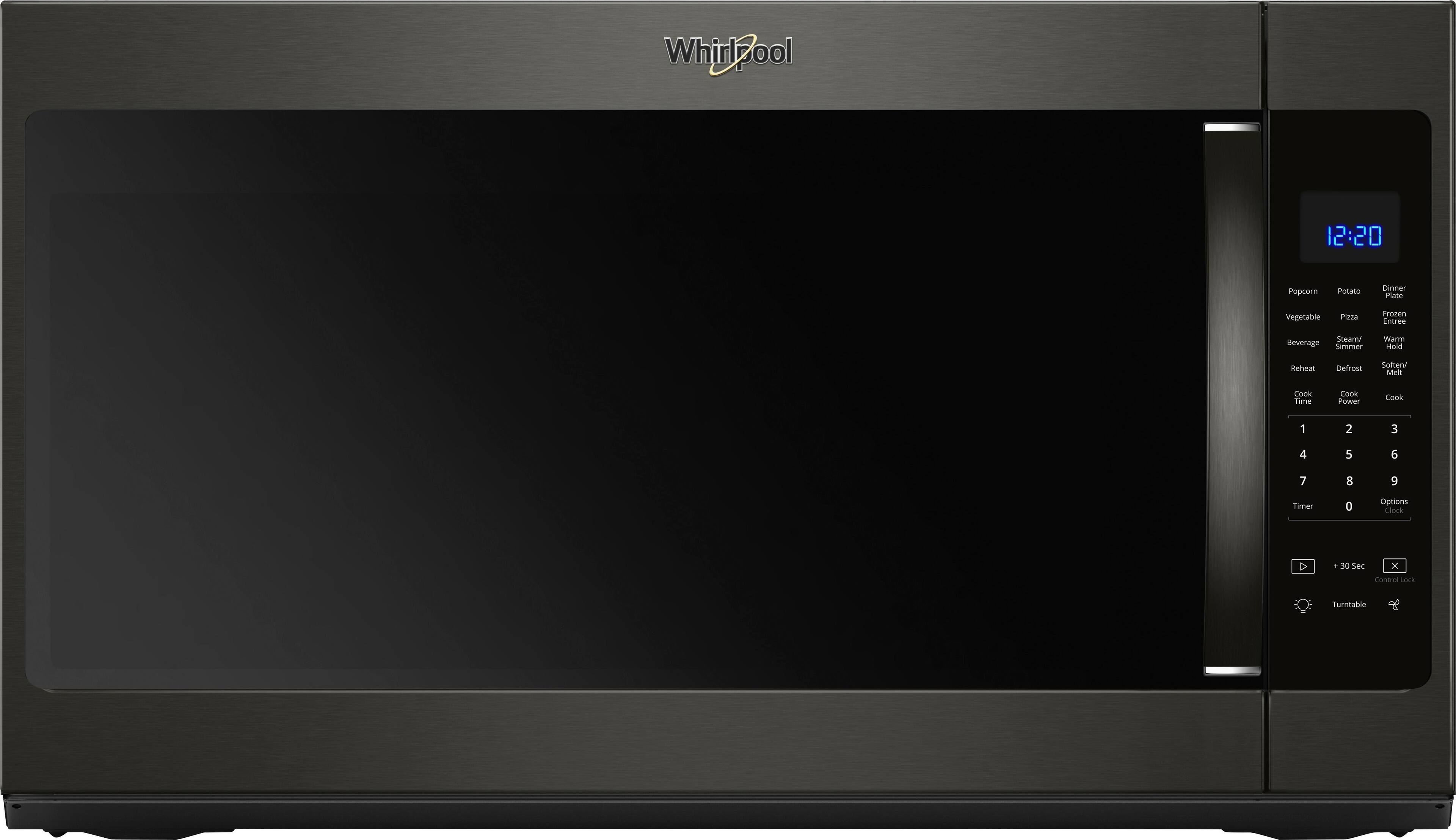 Whirlpool - 2.1 Cu. Ft. Over-the-Range Microwave with Sensor Cooking - Black stainless steel - Front_Standard