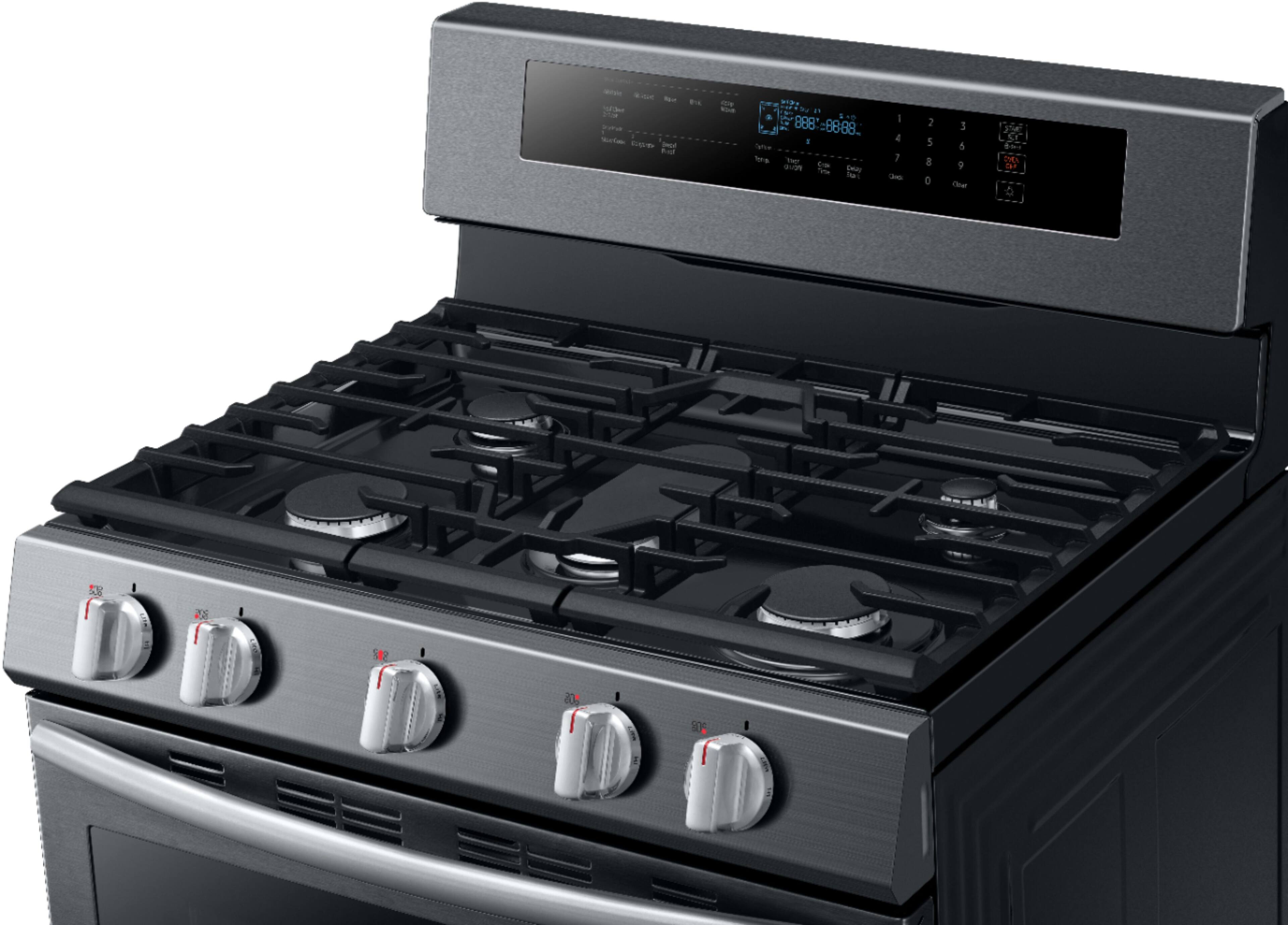Samsung - 5.8 Cu. Ft. Self-cleaning Freestanding Gas Convection Range - Fingerprint Resistant Black Stainless Steel - Alt_View_Standard_1