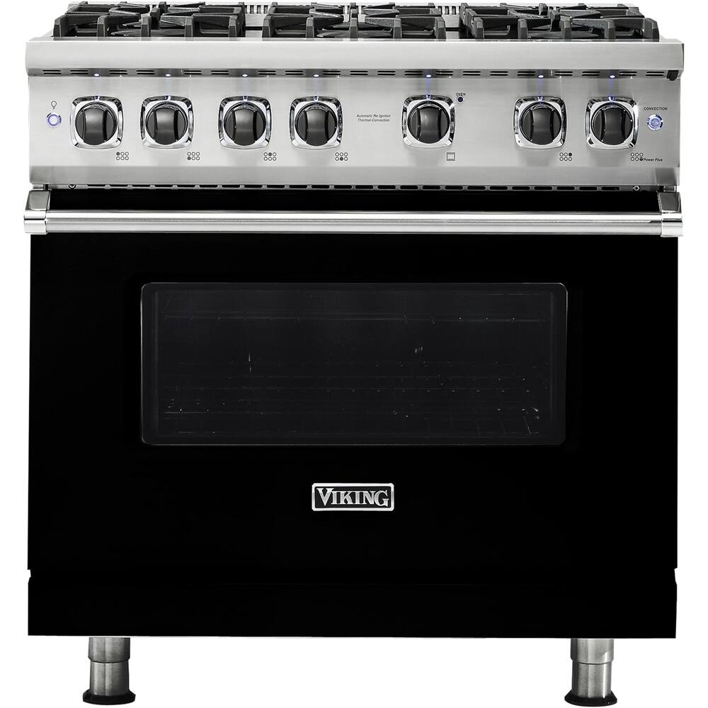 Viking - 5.1 Cu. Ft. Freestanding Gas Convection Range - Black - Front_Zoom