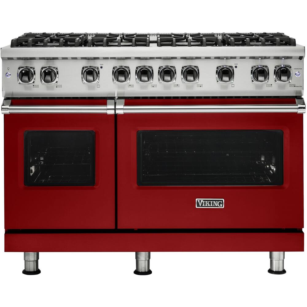 Viking - Freestanding Double Oven Gas Convection Range - Apple Red - Front_Zoom