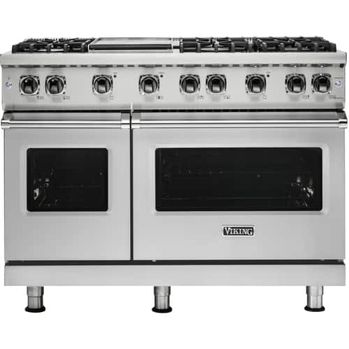 Viking - Freestanding Double Oven Gas Convection Range - Stainless steel - Front_Standard
