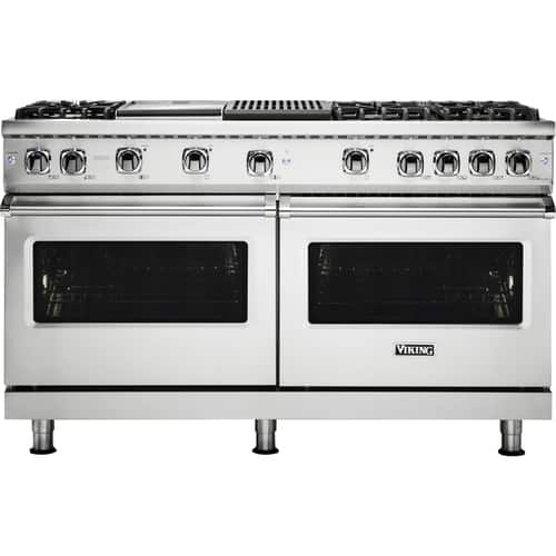 Viking - Professional 5 Series 8.0 Cu. Ft. Freestanding Double Oven Gas Convection Range - Stainless steel - Front_Standard