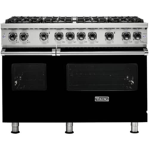 Viking - Professional 5 Series 6.1 Cu. Ft. Freestanding Double Oven Gas Convection Range - Black - Front_Standard