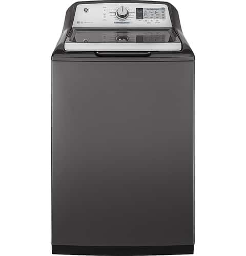 GE - 5.0 Cu. Ft. 13-Cycle Top-Loading Washer - Diamond Gray - Front_Standard