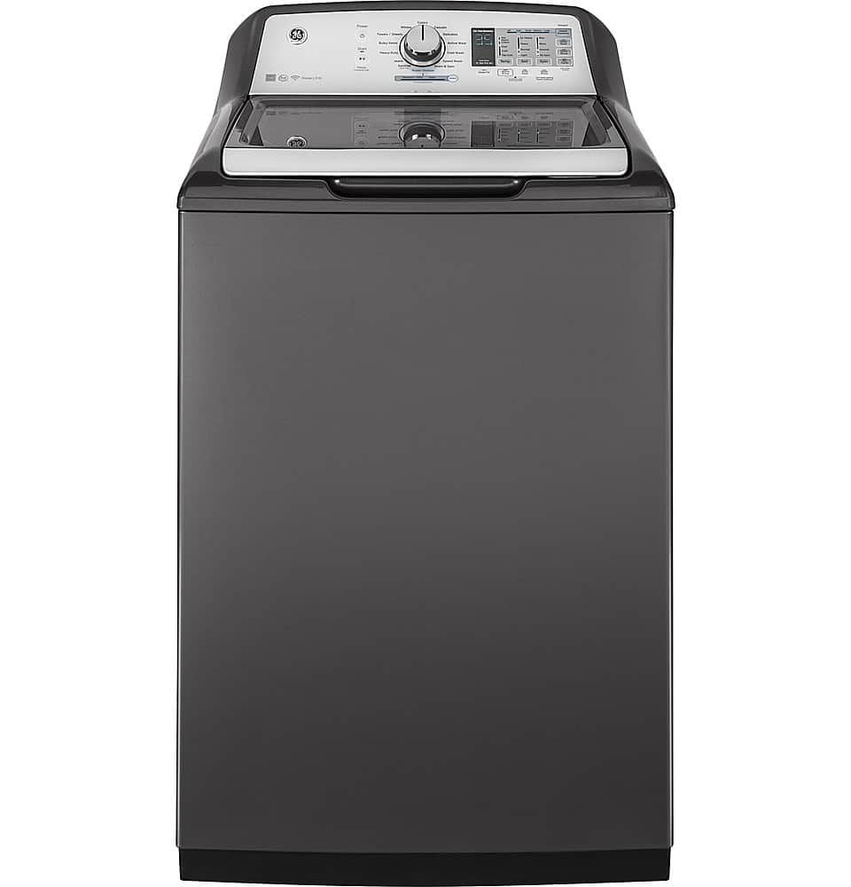 GE - 5.0 Cu. Ft. 13-Cycle Top-Loading Washer - Diamond Gray - Front_Zoom