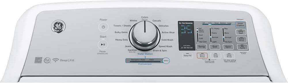 GE - 5.0 Cu. Ft. 13-Cycle Top-Loading Washer - White on White/Silver - Alt_View_Standard_11