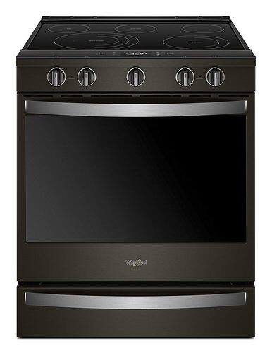 Whirlpool - 6.4 Cu. Ft. Self-Cleaning Slide-In Electric Convection Range - Black stainless steel - Front_Standard