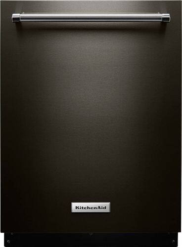 KitchenAid - 24" Built-In Dishwasher - Black stainless steel - Front_Standard