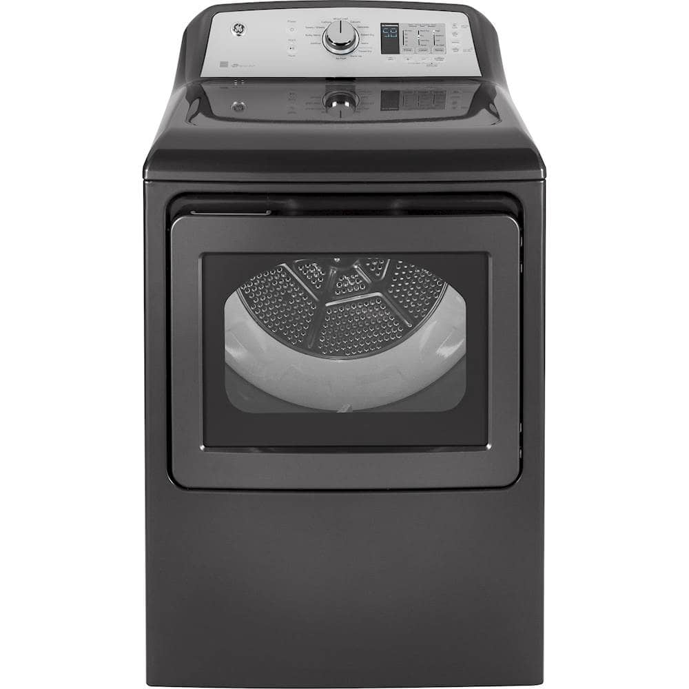GE - 7.4 Cu. Ft. 12-Cycle Gas Dryer - Diamond Gray - Front_Zoom