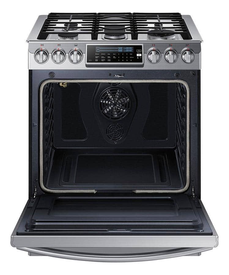 Samsung - 5.8 Cu. Ft. Self-Cleaning Slide-In Gas Convection Range