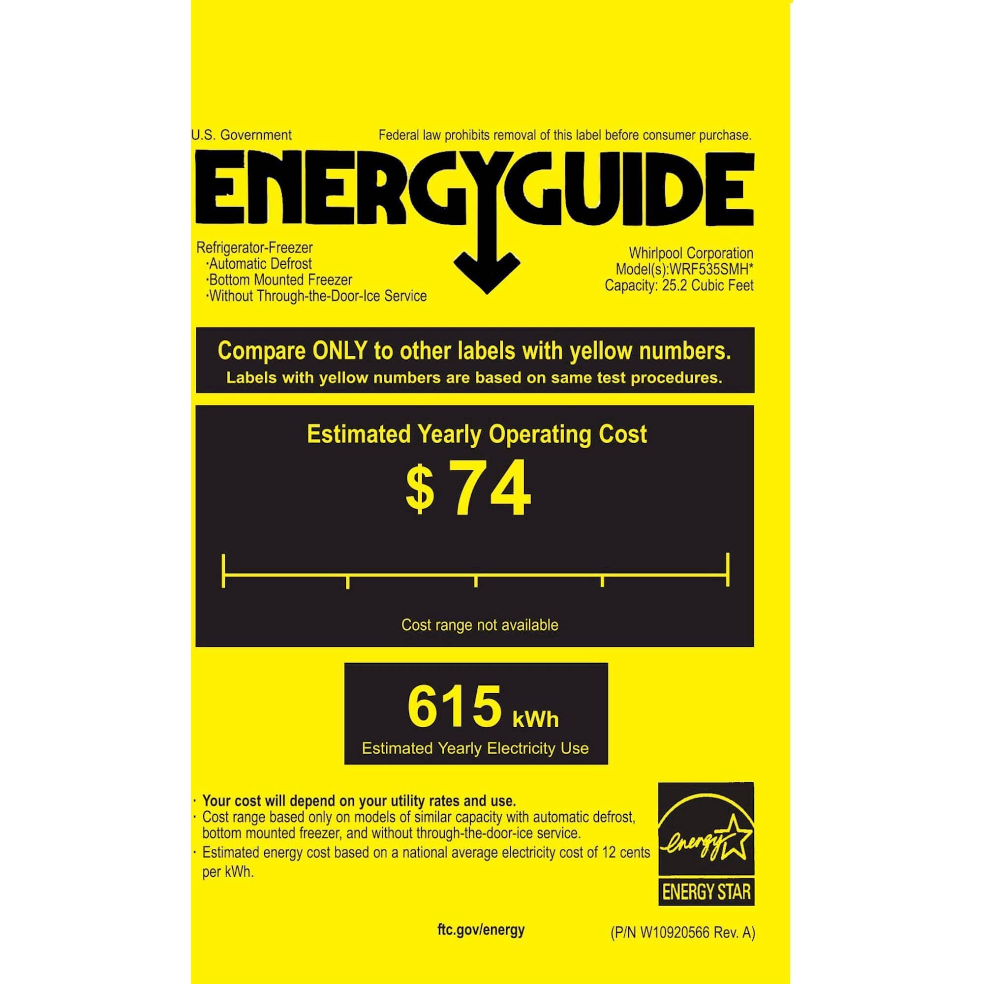 Whirlpool - 25.2 Cu. Ft. French Door Refrigerator - Black - Energy_Guide