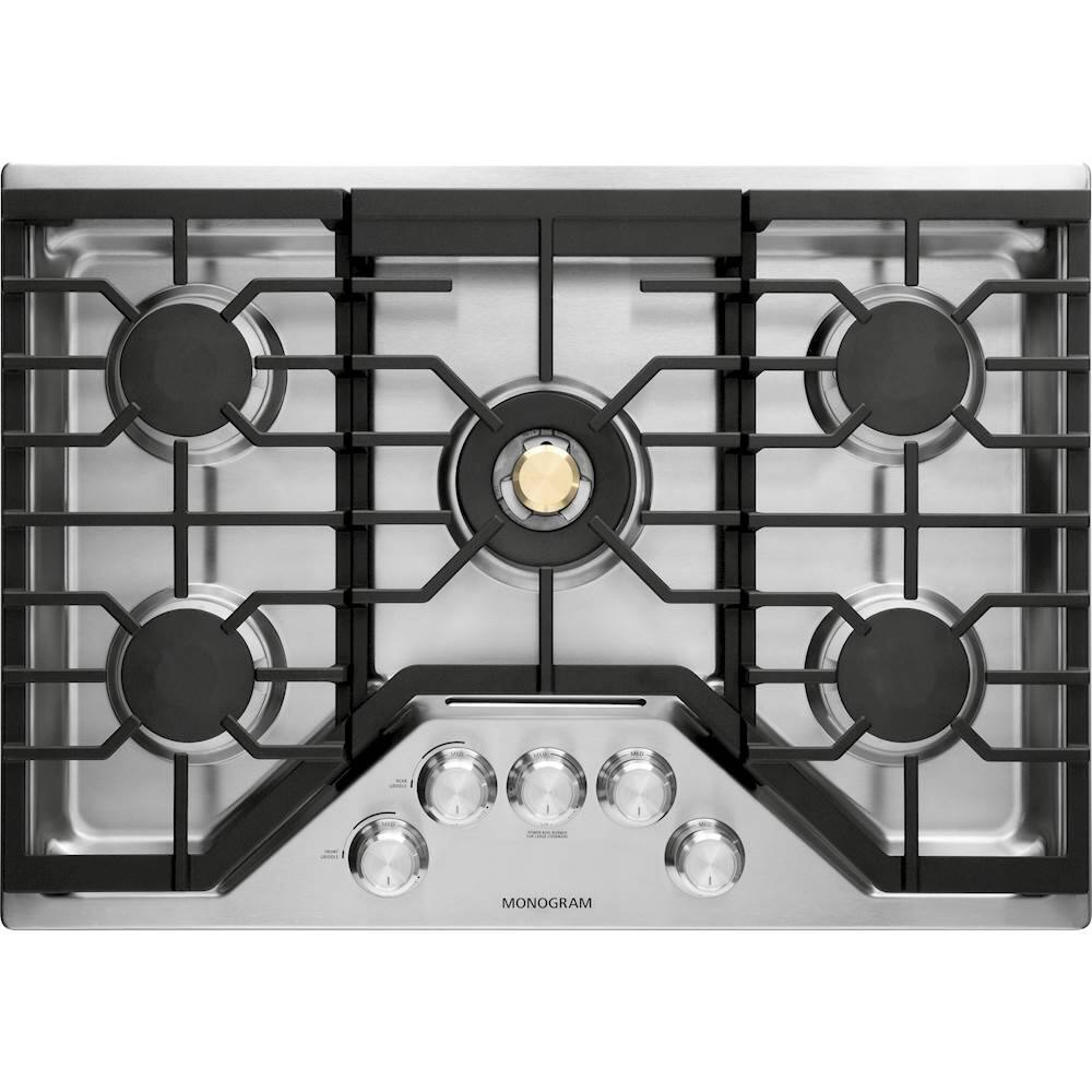 Monogram - 30" Gas Cooktop - Stainless steel - Front_Zoom