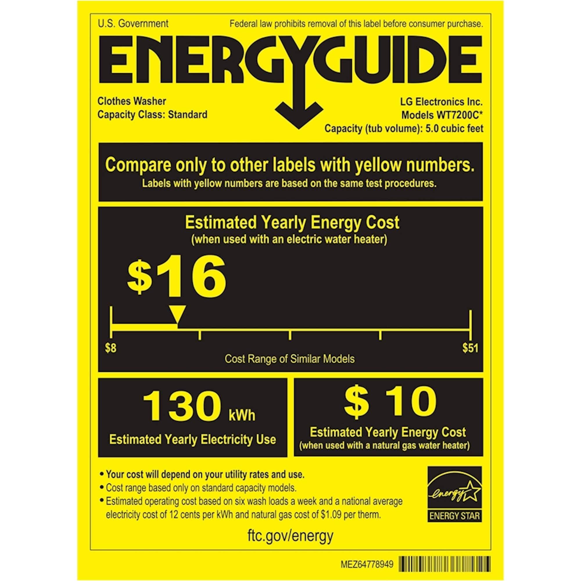 LG - 5.0 Cu. Ft. 8-Cycle Top-Load Smart Wi-Fi Washer - 6Motion Technology - Graphite Steel - Energy_Guide