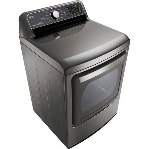 LG - 7.3 Cu. Ft. 9-Cycle EasyLoad Smart Wi-Fi Enabled Electric Dryer with Sensor Dry Technology - Graphite Steel - Angle_Standard