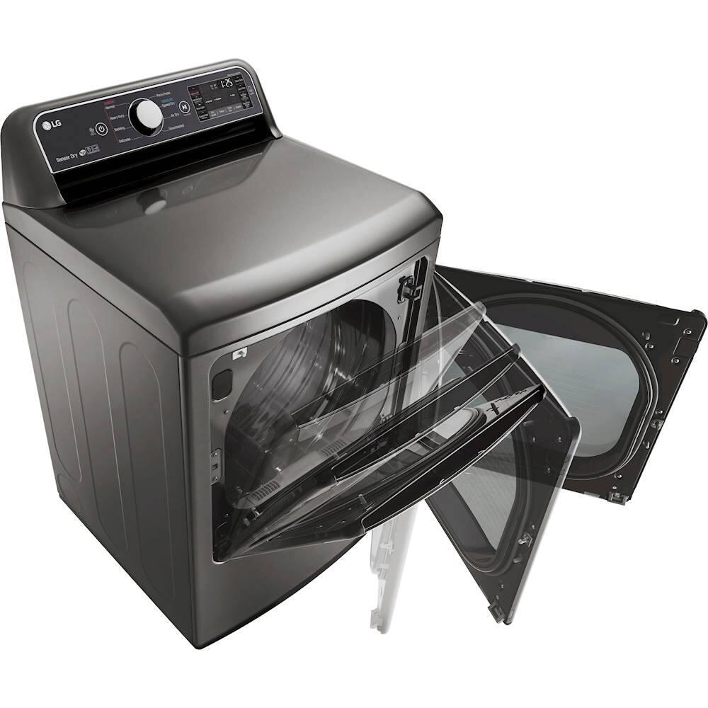 LG - 7.3 Cu. Ft. 9-Cycle EasyLoad Smart Wi-Fi Enabled Electric Dryer with Sensor Dry Technology - Graphite Steel - Alt_View_Standard_11