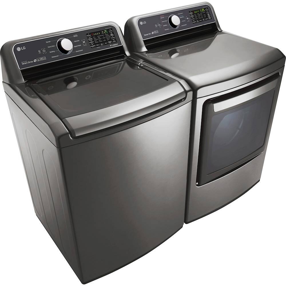 LG - 7.3 Cu. Ft. 9-Cycle EasyLoad Smart Wi-Fi Enabled Electric Dryer with Sensor Dry Technology - Graphite Steel - Alt_View_Standard_13