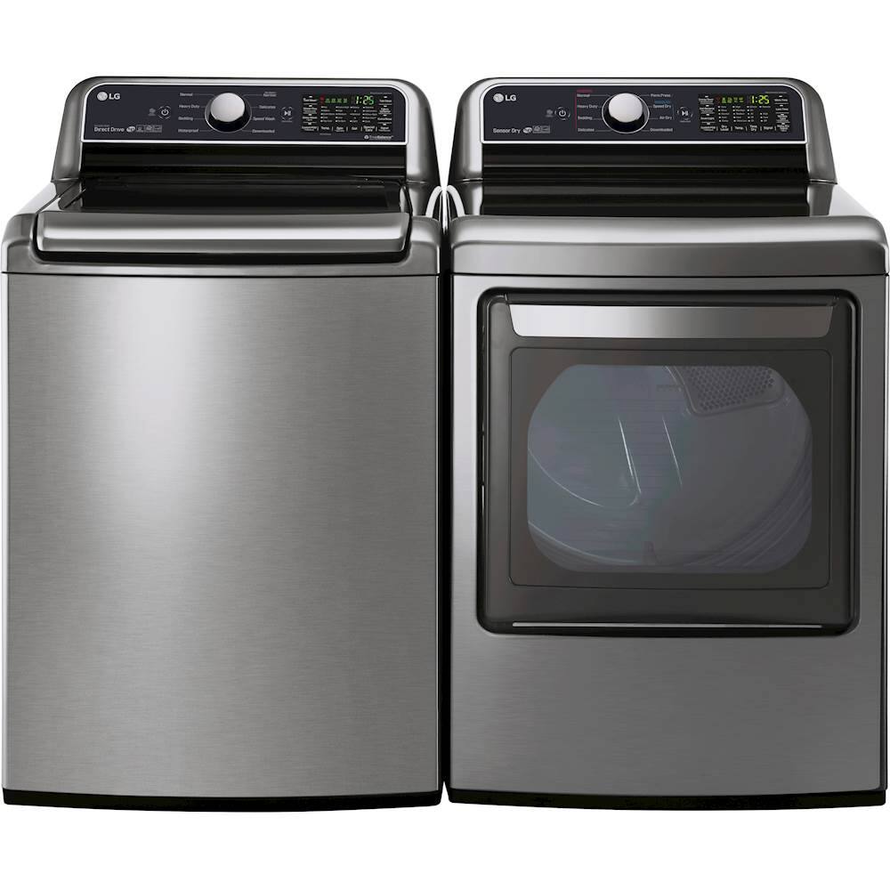 LG - 7.3 Cu. Ft. 9-Cycle EasyLoad Smart Wi-Fi Enabled Gas Dryer with Sensor Dry Technology - Graphite Steel - Alt_View_Standard_11
