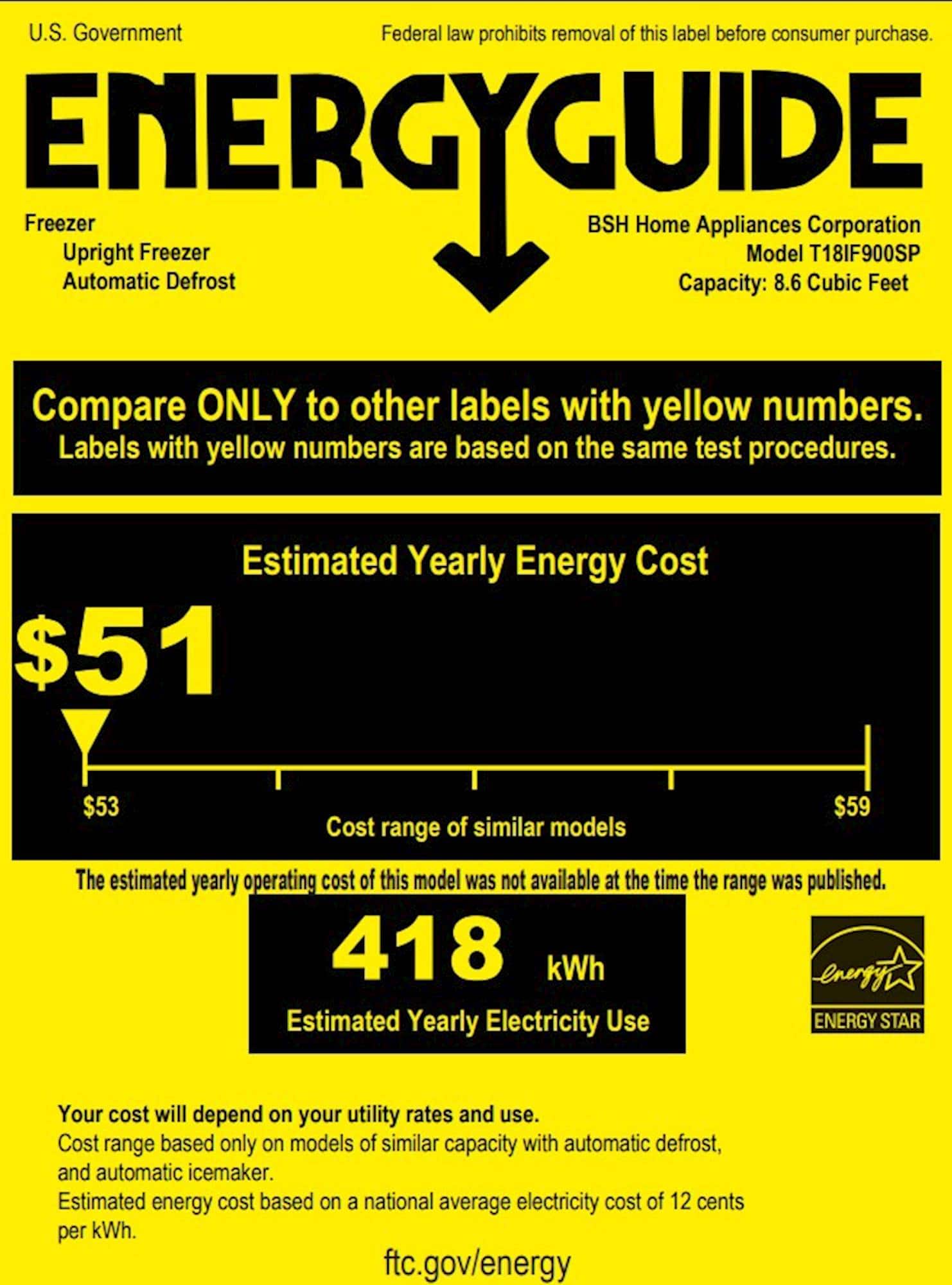Thermador - 8.6 Cu. Ft. Frost-Free Upright Freezer - Energy_Guide