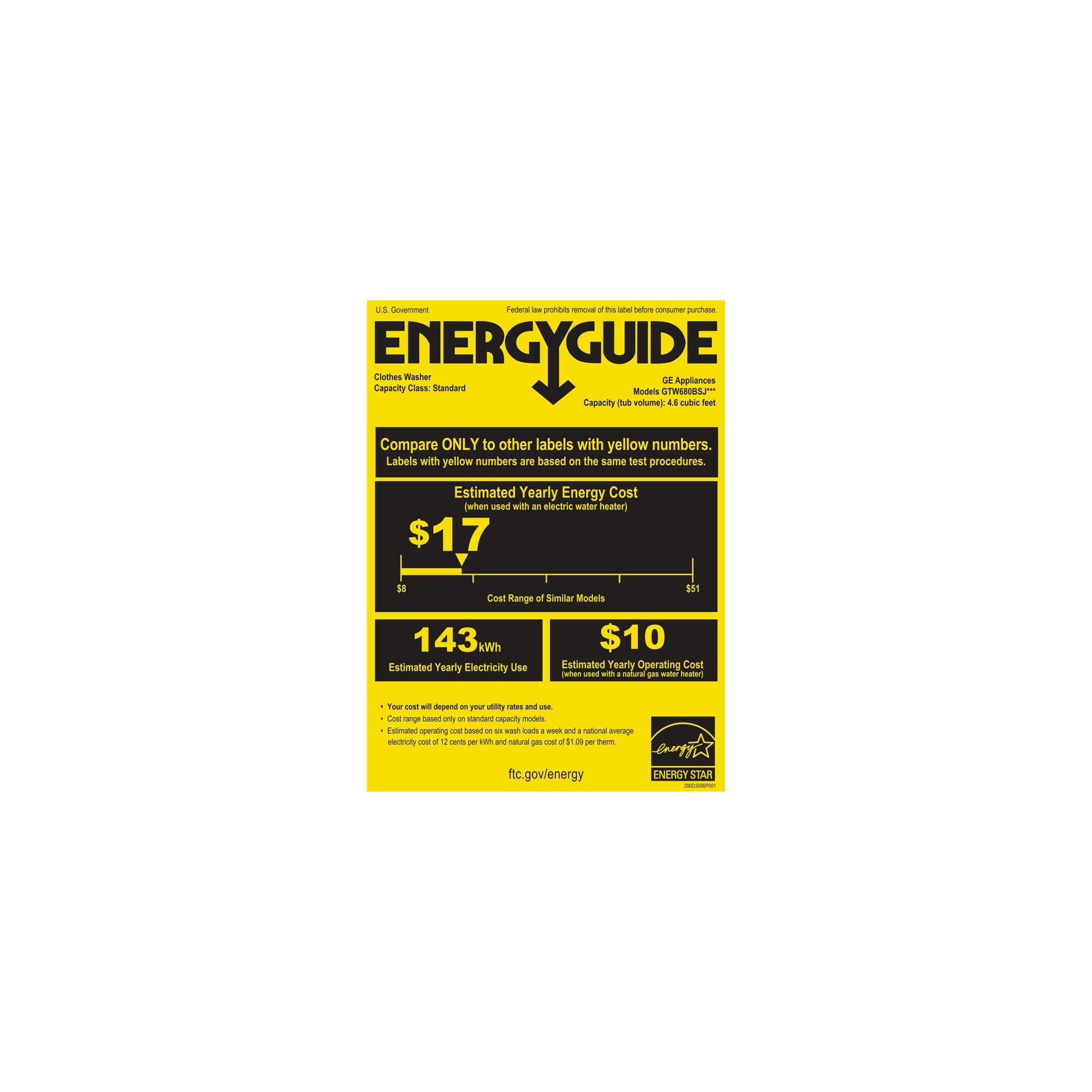 GE - 4.6 Cu. Ft. 14-Cycle Top-Loading Washer - Diamond gray - Energy_Guide
