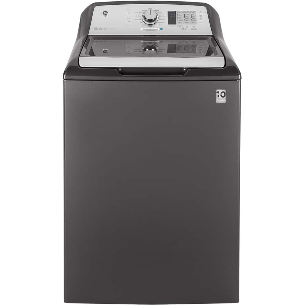 GE - 4.6 Cu. Ft. 14-Cycle Top-Loading Washer - Diamond gray - Front_Zoom