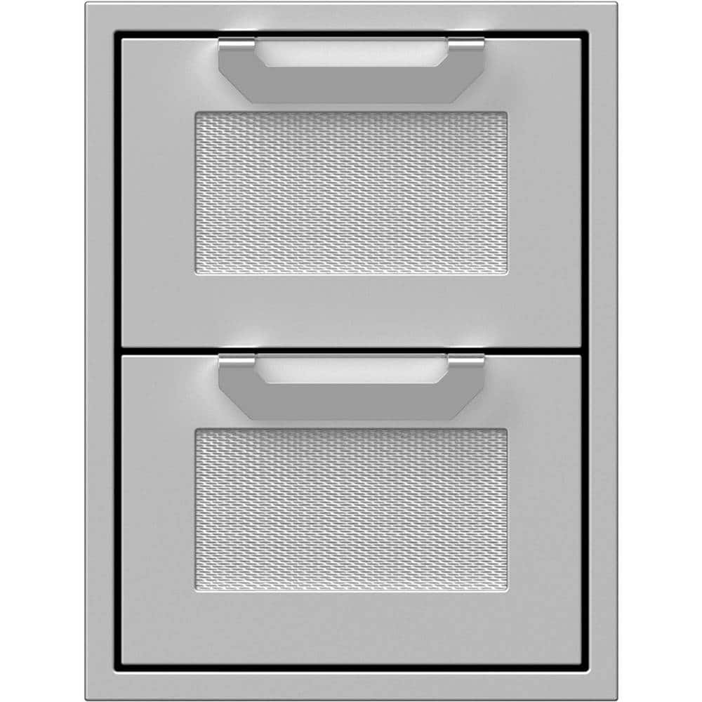 Hestan - AGDR Series 16" Outdoor Double Storage Drawers - Stainless steel - Front_Standard